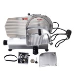 Pengiris Daging Elektrik 0-8mm Ketebalan Dapat Disesuaikan, 150W, Aluminium, 49x39x37cm